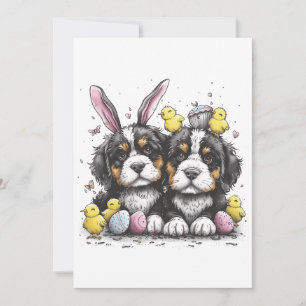 Tarjeta Festiva Perros de montaña de la Semana Santa Bernesa