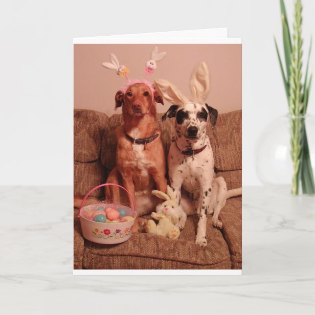 Tarjeta Festiva Perros de Pascua (Anverso)