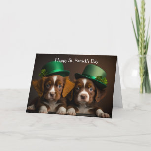 Tarjeta Festiva perros del día de san patricio