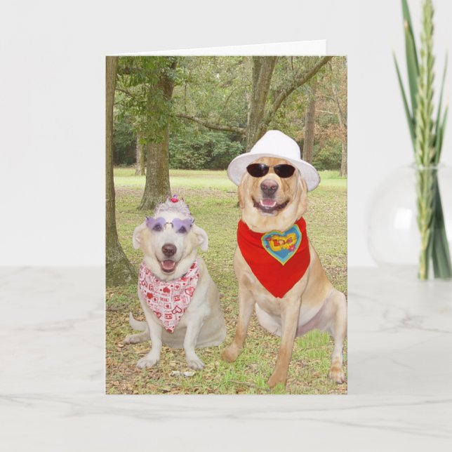 Tarjeta Festiva Perros divertidos adaptables (Anverso)