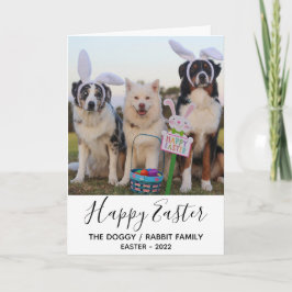 Tarjeta Festiva Perros divertidos con orejas de conejo feliz foto