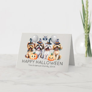 Tarjeta Festiva Perros felices Halloween