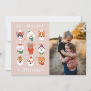 Tarjeta Festiva Perros navideños con moras