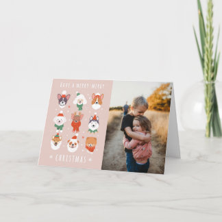 Tarjeta Festiva Perros navideños con moras