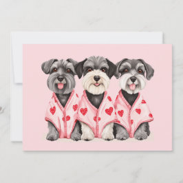 Tarjeta Festiva Perros Schnauzer día de San Valentín