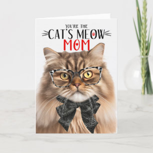 Tarjeta Festiva Persa tricolor gato de tabby para mamá en el día d