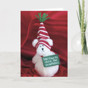 Tarjeta Festiva Persiguiendo copos de nieve