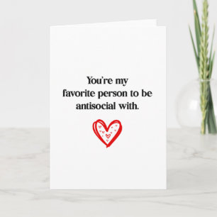Tarjeta Festiva Persona favorita divertida para ser antisocial