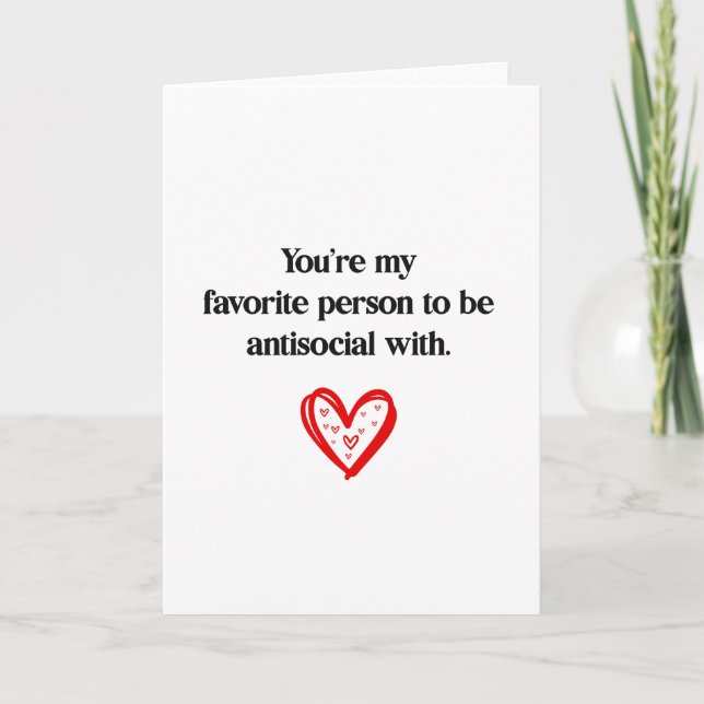 Tarjeta Festiva Persona Favorita Divertida Para Ser Antisocial Con (Anverso)