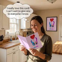 Tarjeta Festiva Personaje de dibujos animados del día de San Valen