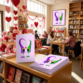 Tarjeta Festiva Personaje de dibujos animados del día de San Valen