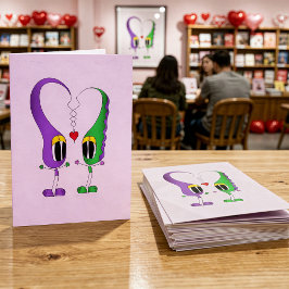 Tarjeta Festiva Personaje de dibujos animados del día de San Valen