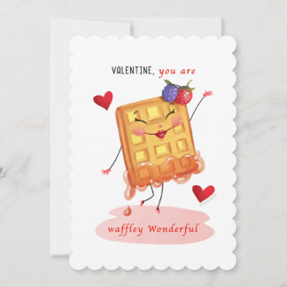 Tarjeta Festiva Personaje de Waffle Cute Vintage Valentine