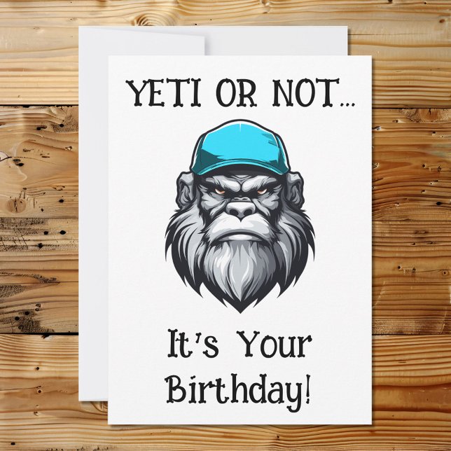 Tarjeta Festiva Personaje de Yeti Sasquatch Bigfoot Grandpa (Subido por el creador)