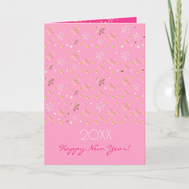 Tarjeta Festiva Personajes de Feliz Año Nuevo 20XX y Navidades de  (Anverso)