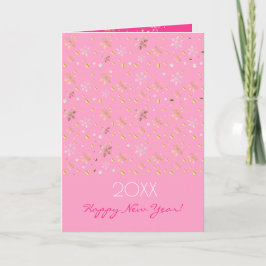 Tarjeta Festiva Personajes de Feliz Año Nuevo 20XX y Navidades de 