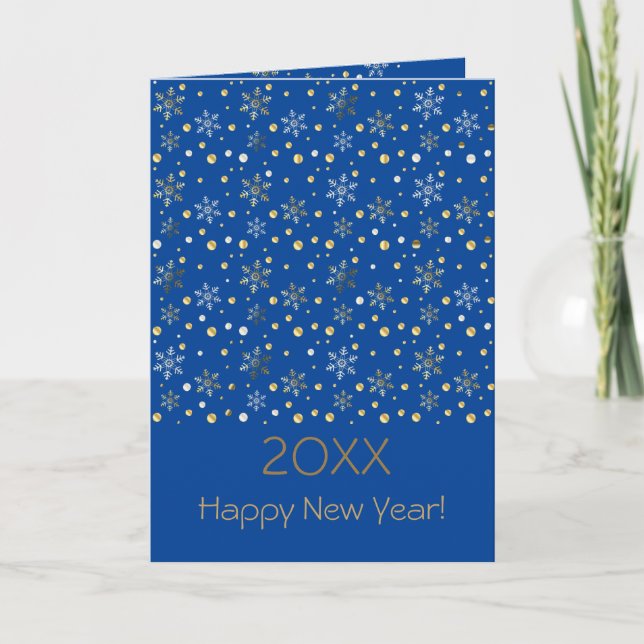 Tarjeta Festiva Personajes de Feliz Año Nuevo 20XX y Navidades de  (Anverso)