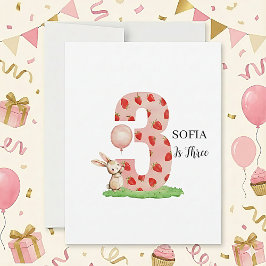 Tarjeta Festiva Personalised Bunny 3rd Birthday Card Daughter