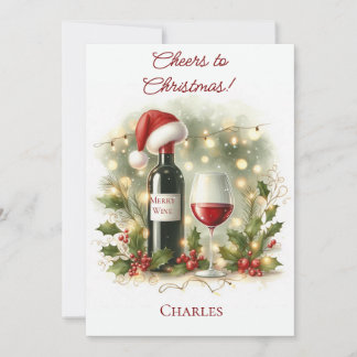 Tarjeta Festiva Personalised Christmas Wine Lover Card