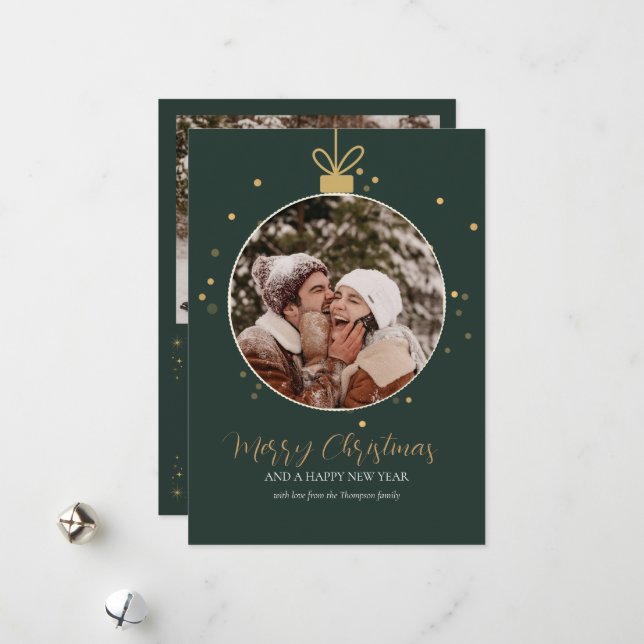 Tarjeta Festiva Personalised luxury modern family photo Christmas  (Anverso/Reverso In Situ)