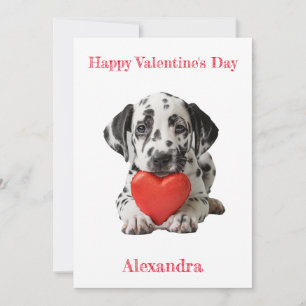 Tarjeta Festiva Personaliza a Dalmatian Puppy Valentine