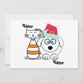 Tarjeta Festiva Personaliza a los mejores amigos de gatos y perros