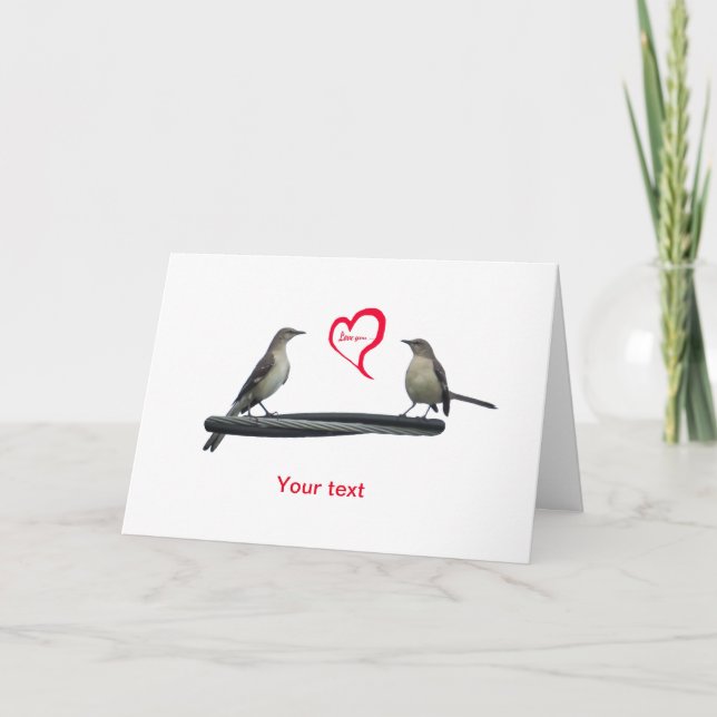 Tarjeta Festiva Personaliza a Valentines que se burlan de pájaros  (Anverso)