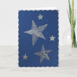 Tarjeta Festiva Personaliza el cielo azul Starry en azul