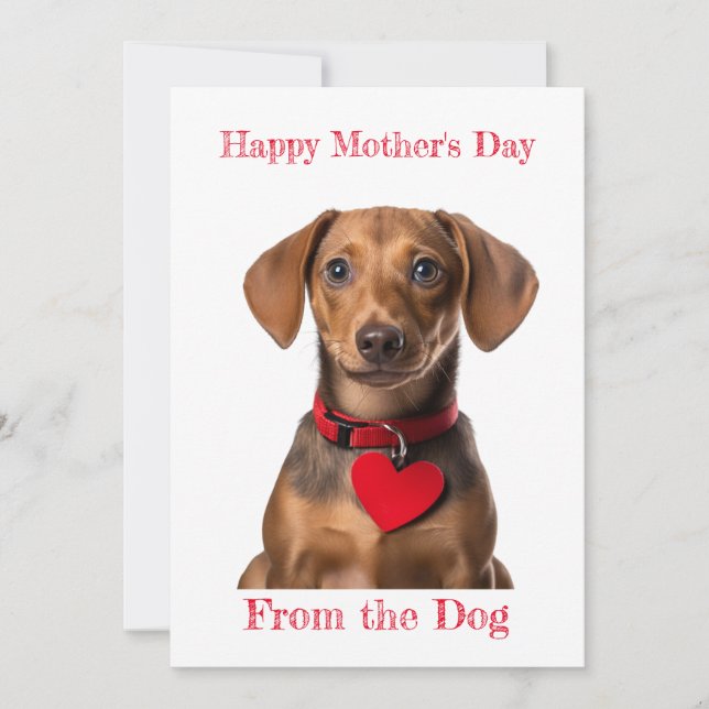 Tarjeta Festiva Personaliza el Día de la Madre de Dachshund (Anverso)