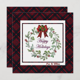 Tarjeta Festiva Personaliza Felices Fiestas Rojas Jugadas