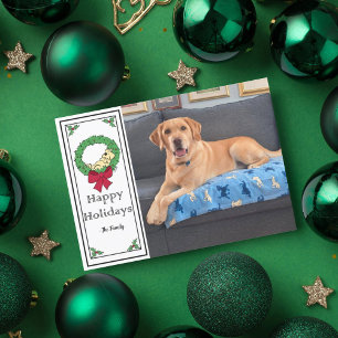 Tarjeta Festiva Personaliza Foto de Cachorro de Lab Adorable Tarje