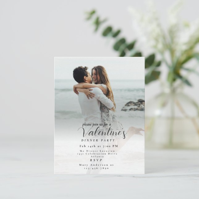 Tarjeta Festiva Personaliza Happy Valentine Photo Balloon Hearts (Anverso de pie)