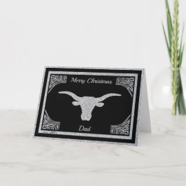 TARJETA FESTIVA PERSONALIZA LA SILUETA DEL TORO LONGHORN