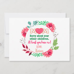 Tarjeta Festiva Personaliza Mamá Lo Siento Por Tus Otros Hijos
