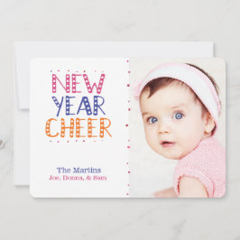 Tarjeta Festiva PERSONALIZABLE Año Nuevo colores brillantes