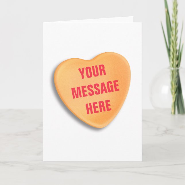 Tarjeta Festiva Personalizable Candy Heart (Anverso)
