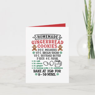 Tarjeta Festiva Personalizable casero de galletas de Gingerbread