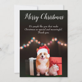 Tarjeta Festiva Personalizable Cat and Dog ChristMass