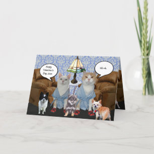Tarjeta Festiva Personalizable Cats divertidos Valentine