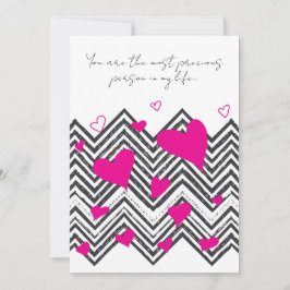 Tarjeta Festiva Personalizable Corazón y Zig Zag Romántico Persona