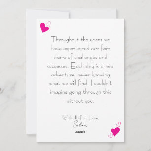 Tarjeta Festiva Personalizable Corazón y Zig Zag Romántico Persona