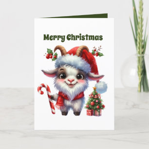 Tarjeta Festiva Personalizable de cabras de Navidades festivos