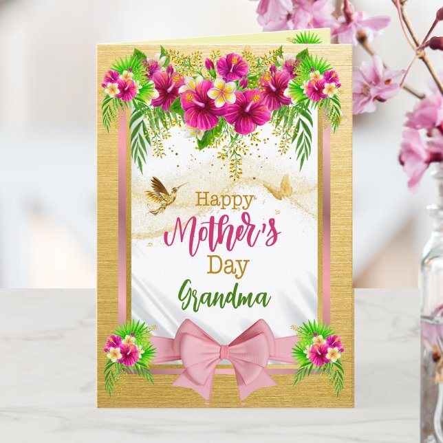 Tarjeta Festiva Personalizable de Día de la Madre floral tropical  (Subido por el creador)