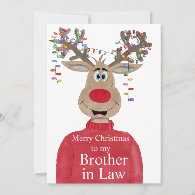 Tarjeta Festiva Personalizable de Hermano en Derecho de Navidades  (Anverso)