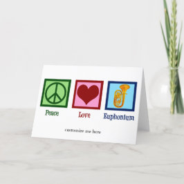 Tarjeta Festiva Personalizable de Peace Love Euphonium Cute