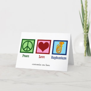 Tarjeta Festiva Personalizable de Peace Love Euphonium Cute