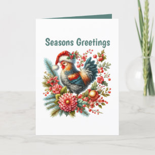 Tarjeta Festiva Personalizable de pollo para Navidades festivos