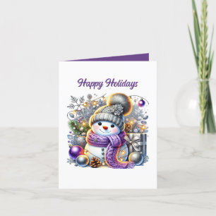 Tarjeta Festiva Personalizable de snowman Navidades festivos