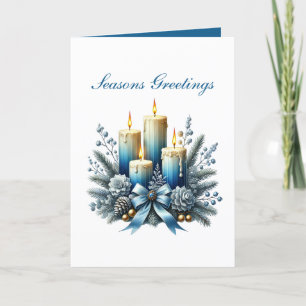 Tarjeta Festiva Personalizable de velas de Navidades festivos
