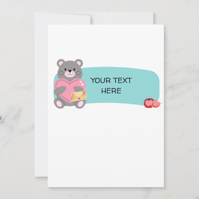 TARJETA FESTIVA PERSONALIZABLE DEL OSO (Anverso)